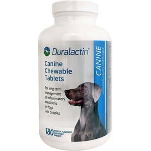 Duralactin Canine Chewable Vanilla Flavored Tablet Dog Supplement, 180 count
