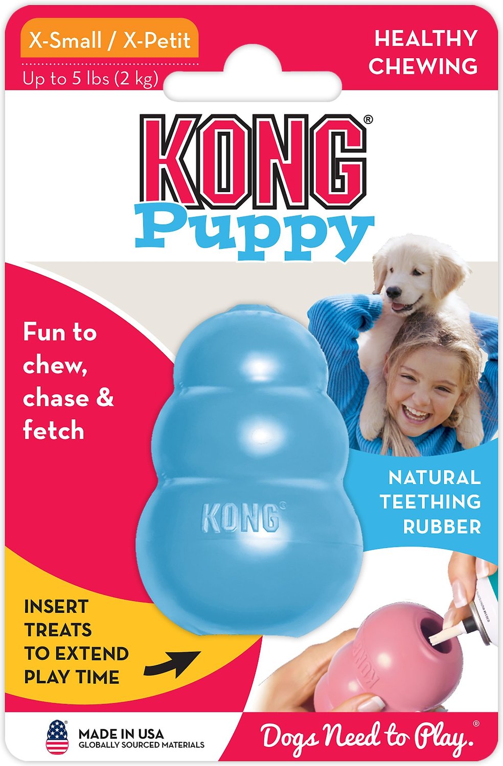 KONG Puppy Dog Toy, Color Varies, X 