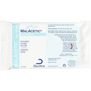 MalAcetic Wet Wipes for Dogs & Cats, 25 count pack