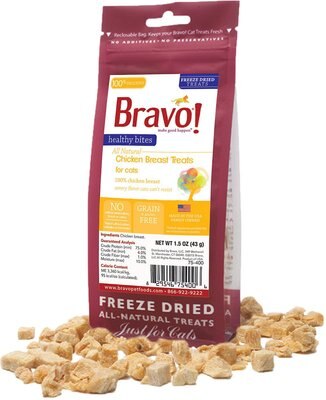 Bravo! Healthy Bites Chicken Breast Freeze-Dried Cat Treats, slide 1 of 1