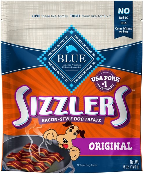 Blue Buffalo Sizzlers with Real Pork Bacon-Style Dog Treats, 6-oz bag slide 1 of 9