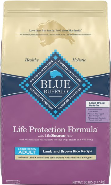 Blue Buffalo Life Protection Formula Large Breed Adult Lamb & Brown Rice Recipe Dry Dog Food, 30-lb bag slide 1 of 10