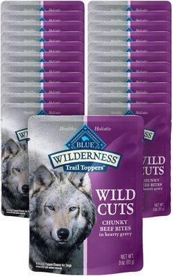 Blue Buffalo Wilderness Trail Toppers Wild Cuts Chunky Beef Bites in Hearty Gravy Grain-Free Dog Food Topper, slide 1 of 1