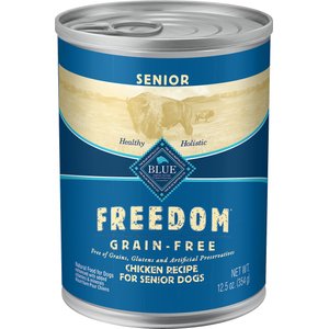Blue Buffalo Freedom Senior Chicken Recipe Grain-Free Canned Dog Food, 12.5-oz, case of 12