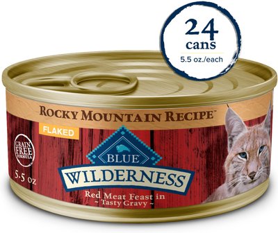 Blue Buffalo Wilderness Rocky Mountain Recipe Flaked Red Meat Feast Adult Grain-Free Canned Cat Food, slide 1 of 1