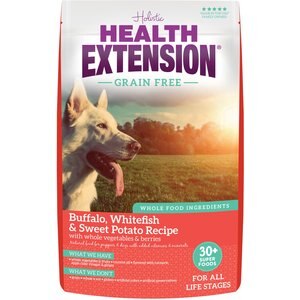 Health Extension Grain-Free Buffalo & Whitefish Recipe Dry Dog Food, 4-lb bag