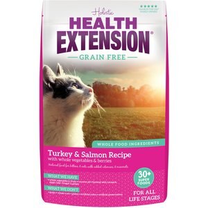 Health Extension Grain-Free Turkey & Salmon Recipe Dry Cat Food, 4-lb bag