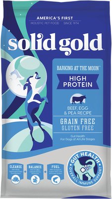 6. Solid Gold Barking at the Moon Grain-Free High-Protein in Beef, Eggs & Peas Dry Dog Food