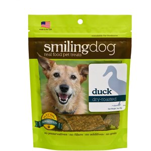 Herbsmith Smiling Dog Duck Dry-Roasted Dog Treats, 3-oz bag