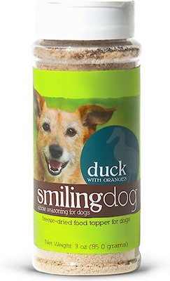 Herbsmith Smiling Dog Kibble Seasoning Freeze-Dried Duck with Oranges Dog Food Topper, slide 1 of 1