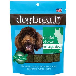Herbsmith Dog Breath Mint Flavored Dental Dog Treats for Large Dogs, 15 count