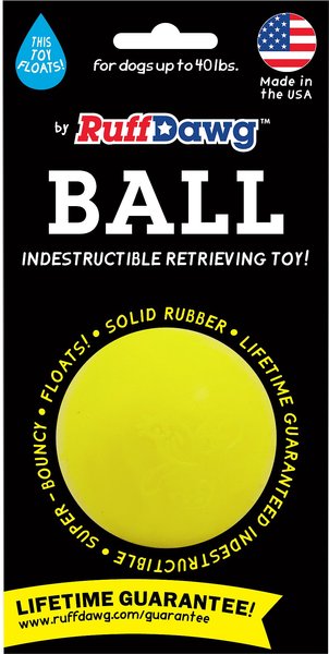 Ruff Dawg Indestructible Ball Tough Dog Chew Toy, Color Varies, 2.5-in slide 1 of 8