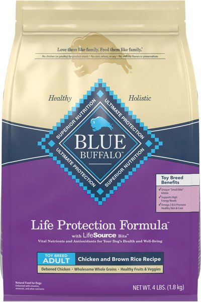 Blue Buffalo Life Protection Formula Toy Breed Adult Chicken & Brown Rice Recipe Dry Dog Food, 4-lb bag slide 1 of 10