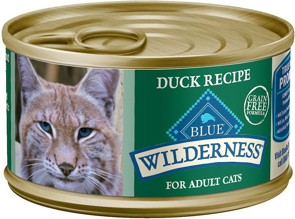 Blue Buffalo Wilderness Duck Grain-Free Canned Cat Food, 3-oz, case of