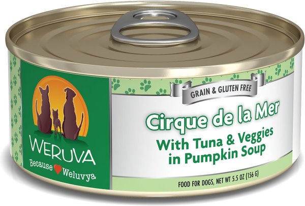 Weruva Cirque De La Mer with Tuna & Veggies in Pumpkin Soup Grain-Free Canned Dog Food, 5.5-oz, case of 24 slide 1 of 10