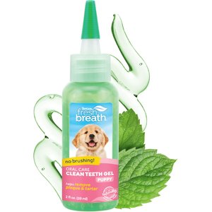 TropiClean Fresh Breath Oral Care Clean Teeth Puppy Dental Gel, 2-oz bottle