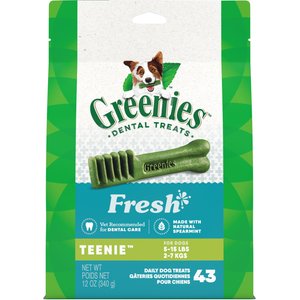 Greenies Fresh Teenie Dental Dog Treats, 43 count