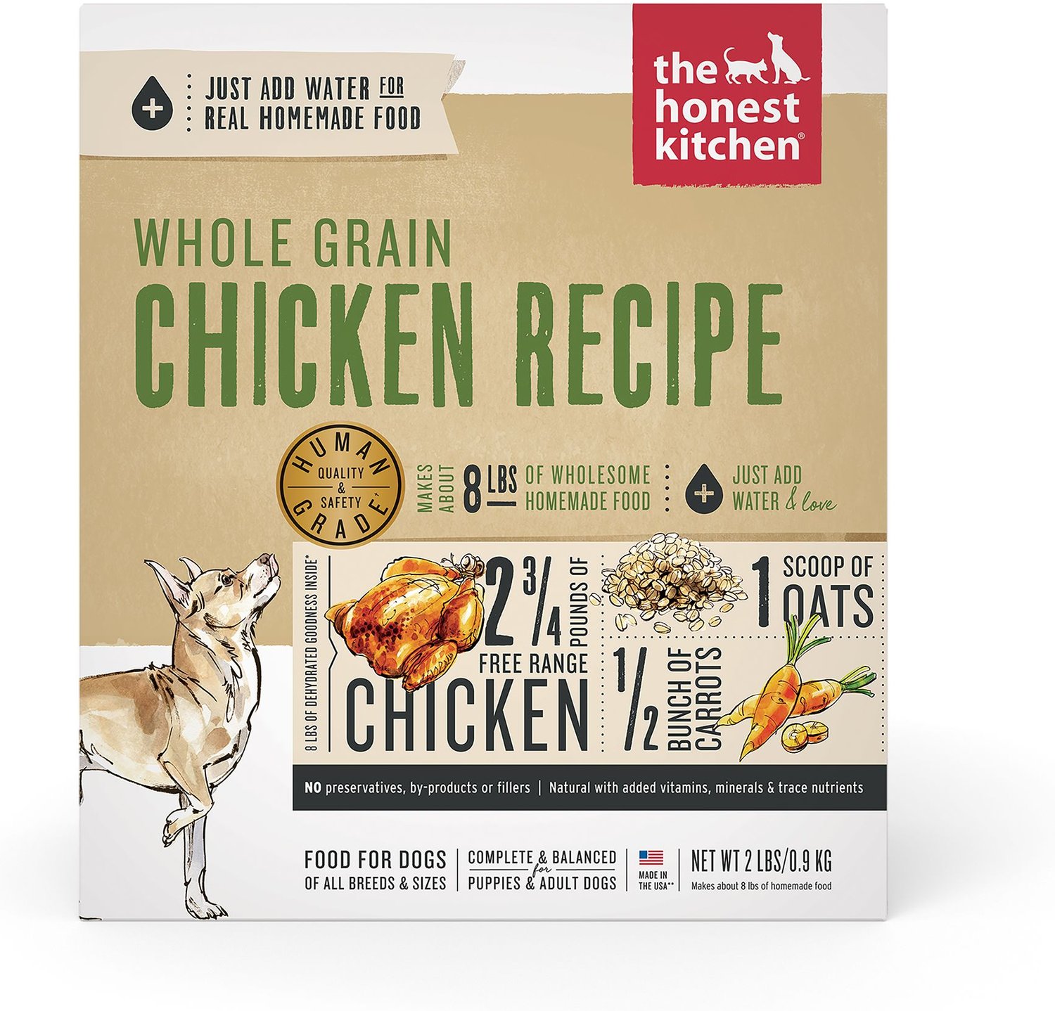 THE HONEST KITCHEN Whole Grain Chicken Recipe Dehydrated Dog Food, 2lb