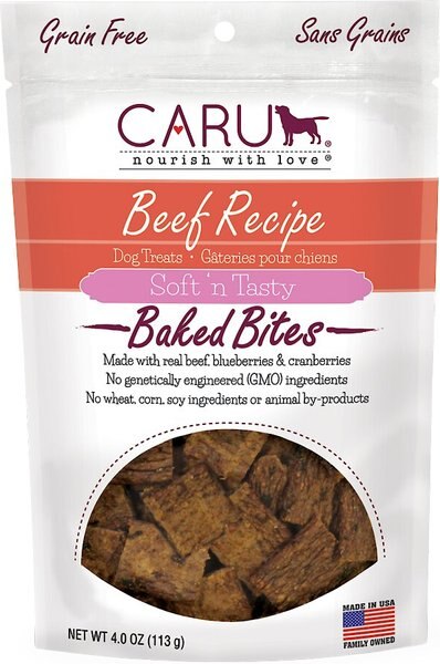 Caru Soft 'n Tasty Baked Bites Beef Recipe Grain-Free Dog Treats, 4-oz bag slide 1 of 8