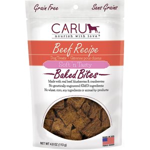 Caru Soft 'n Tasty Baked Bites Beef Recipe Grain-Free Dog Treats, 4-oz bag