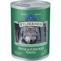 Blue Buffalo Wilderness Duck & Chicken Grill Grain-Free Canned Dog Food, 12.5-oz, case of 12