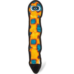 Outward Hound Invincibles Snakes Red/Orange Squeaky Stuffing-Free Plush Dog Toy, Orange, 3-Squeakers