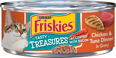 Friskies Tasty Treasures Chicken & Tuna Dinner in Gravy Canned Cat Food, slide 1 of 1