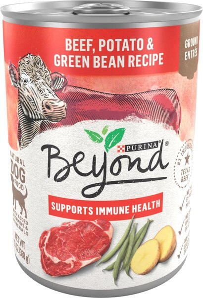 Purina Beyond Natural Pate Grain-Free Beef Potato & Green Bean Recipe Ground Entr?e Wet Dog Food, 13-oz, case of 12 slide 1 of 11