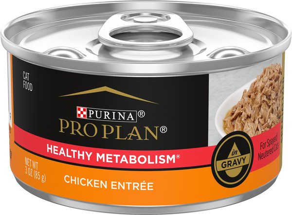 Purina Pro Plan Focus Healthy Metabolism Formula Chicken Entrée in Gravy Adult Canned Cat Food, 3-oz, case of 24 slide 1 of 8