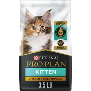 Purina Pro Plan Kitten Chicken & Rice Formula Dry Cat Food, 3.5-lb bag