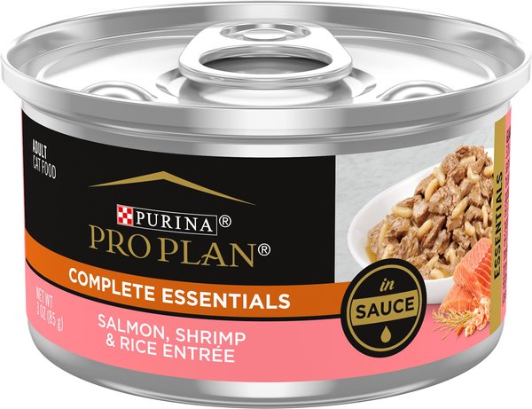 Purina Pro Plan Savor Adult Salmon, Shrimp & Rice Entrée in Sauce Canned Cat Food, 3-oz, case of 24 slide 1 of 9
