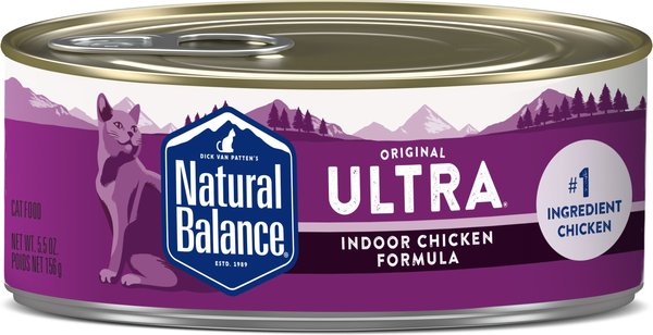 Natural Balance Ultra Premium Indoor Chicken Formula Canned Cat Food, 5.5-oz, case of 24 slide 1 of 5