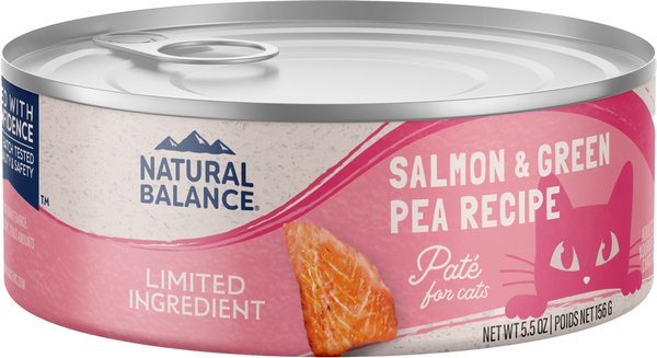 Natural Balance L.I.D. Limited Ingredient Diets Salmon & Green Pea Formula Grain-Free Canned Cat Food, 5.5-oz, case of 24 slide 1 of 5