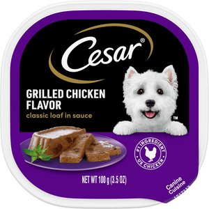 Cesar Classic Loaf in Sauce Grilled Chicken Flavor Dog Food Trays, 3.5-oz, case of 24