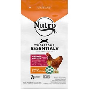Nutro Wholesome Essentials Hairball Control Chicken & Brown Rice Recipe Adult Dry Cat Food, 3-lb bag