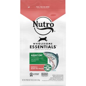 Nutro Wholesome Essentials Adult Salmon & Brown Rice Recipe Dry Cat Food, 3-lb bag