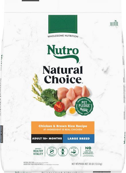 Nutro Natural Choice Large Breed Adult Chicken & Brown Rice Recipe Dry Dog Food, 30-lb bag slide 1 of 10