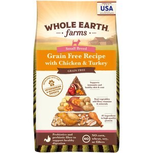 Whole Earth Farms Small Breed Grain-Free Chicken & Turkey Recipe Dry Dog Food, 4-lb bag