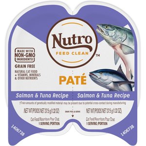 Nutro Perfect Portions Grain-Free Salmon & Tuna Paté Recipe Cat Food Trays, 2.6-oz, case of 24 twin-packs