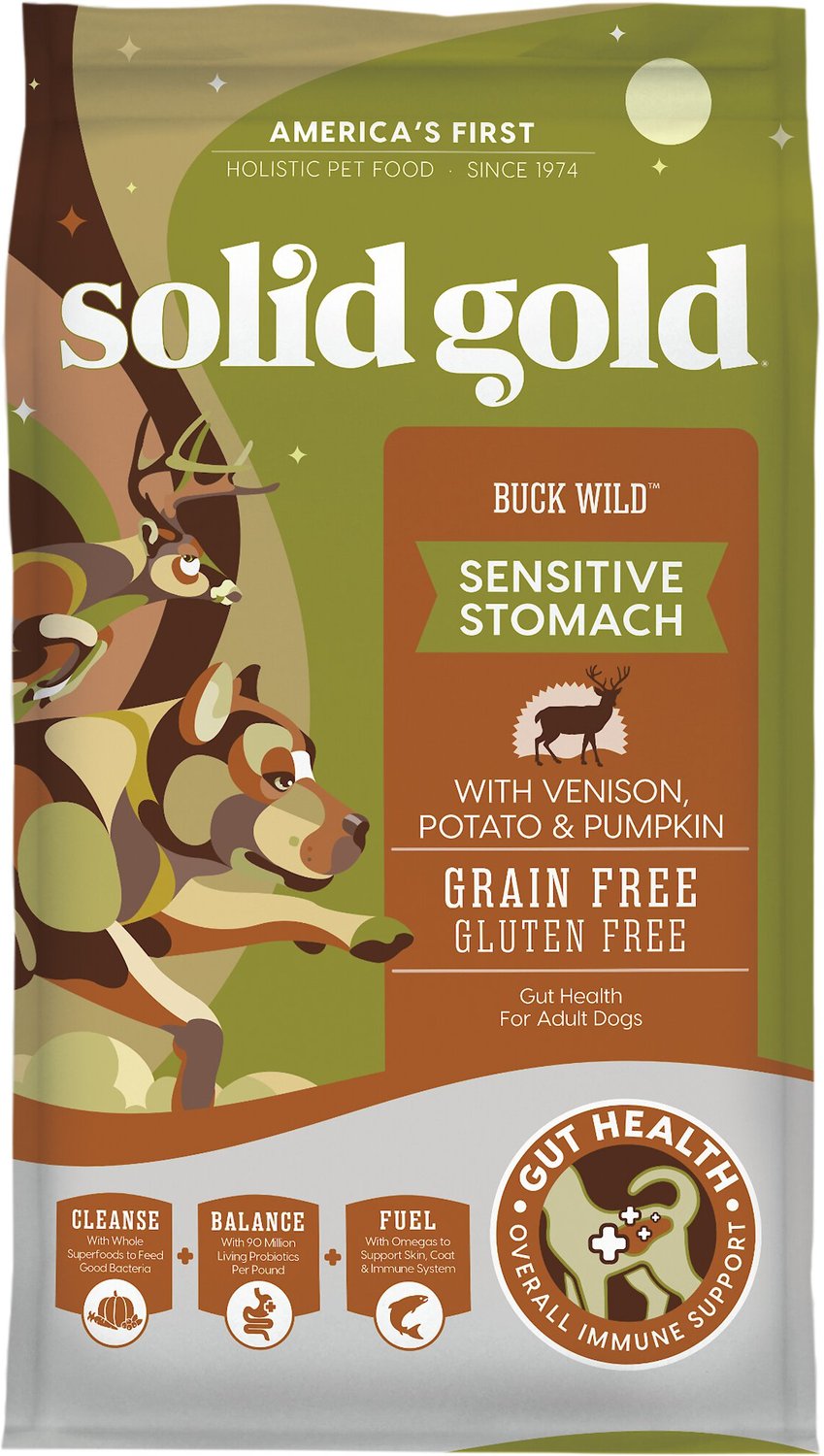 Solid Gold Buck Sensitive Stomach Grain-Free Wild Venison, Potato & Pumpkin Dry Dog Food