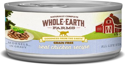 Whole Earth Farms Grain-Free Morsels in Gravy Chicken Recipe Canned Cat Food, slide 1 of 1