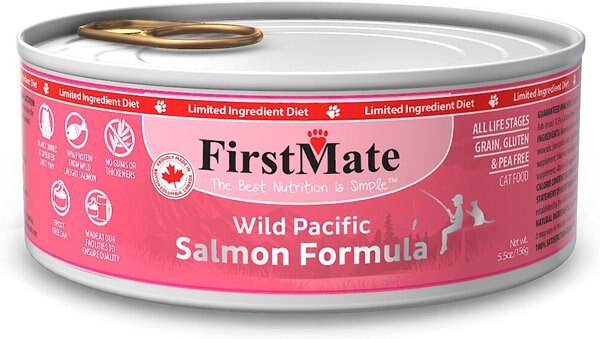 FirstMate Salmon Formula Limited Ingredient Grain-Free Canned Cat Food, 5.5-oz, case of 24 slide 1 of 1