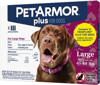 PetArmor Plus Flea & Tick Spot Treatment for Dogs, 45-88 lbs, slide 1 of 1