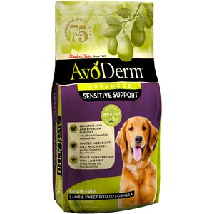 AvoDerm Advanced Sensitive Support Lamb & Sweet Potato Formula Grain-Free Adult Dry Dog Food, 4-lb bag