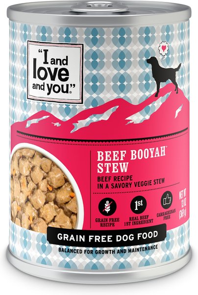I and Love and You Beef Booyah Stew Grain-Free Canned Dog Food, 13-oz, case of 12 slide 1 of 10