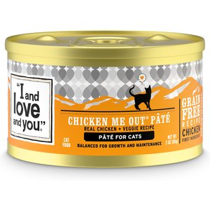 I and Love and You Chicken Me Out Pate Grain-Free Canned Cat Food, 3-oz, case of 24
