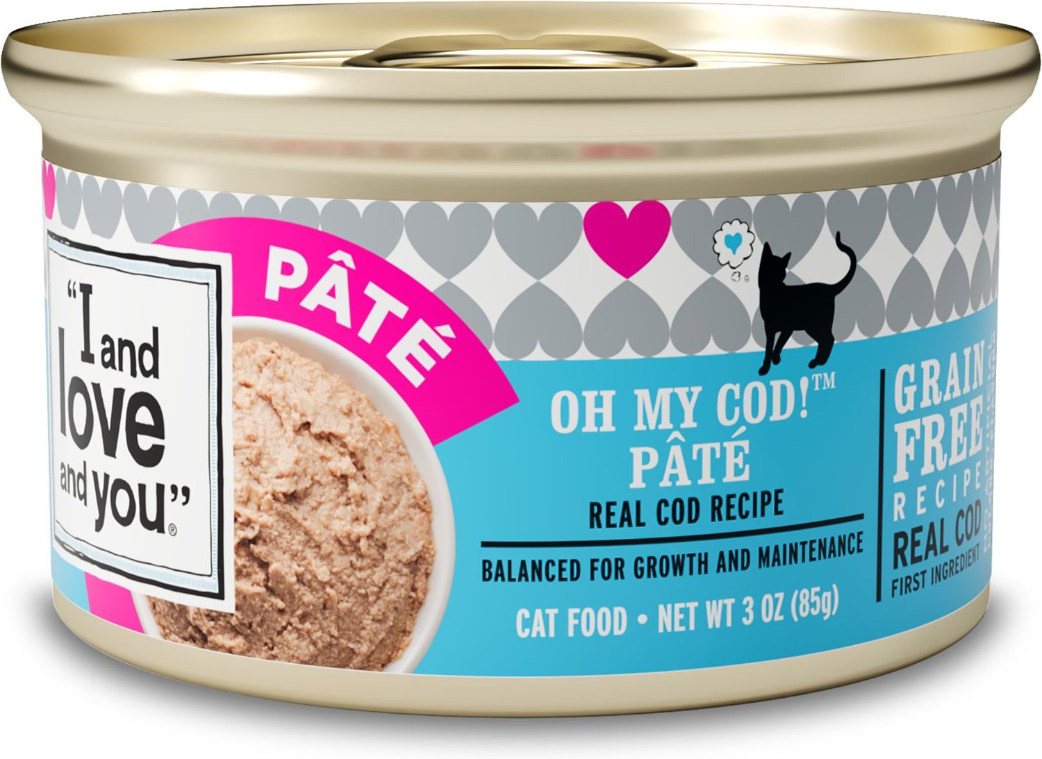 I and Love and You Oh My Cod! Pate Grain-Free Canned Cat Food, 3-oz ...