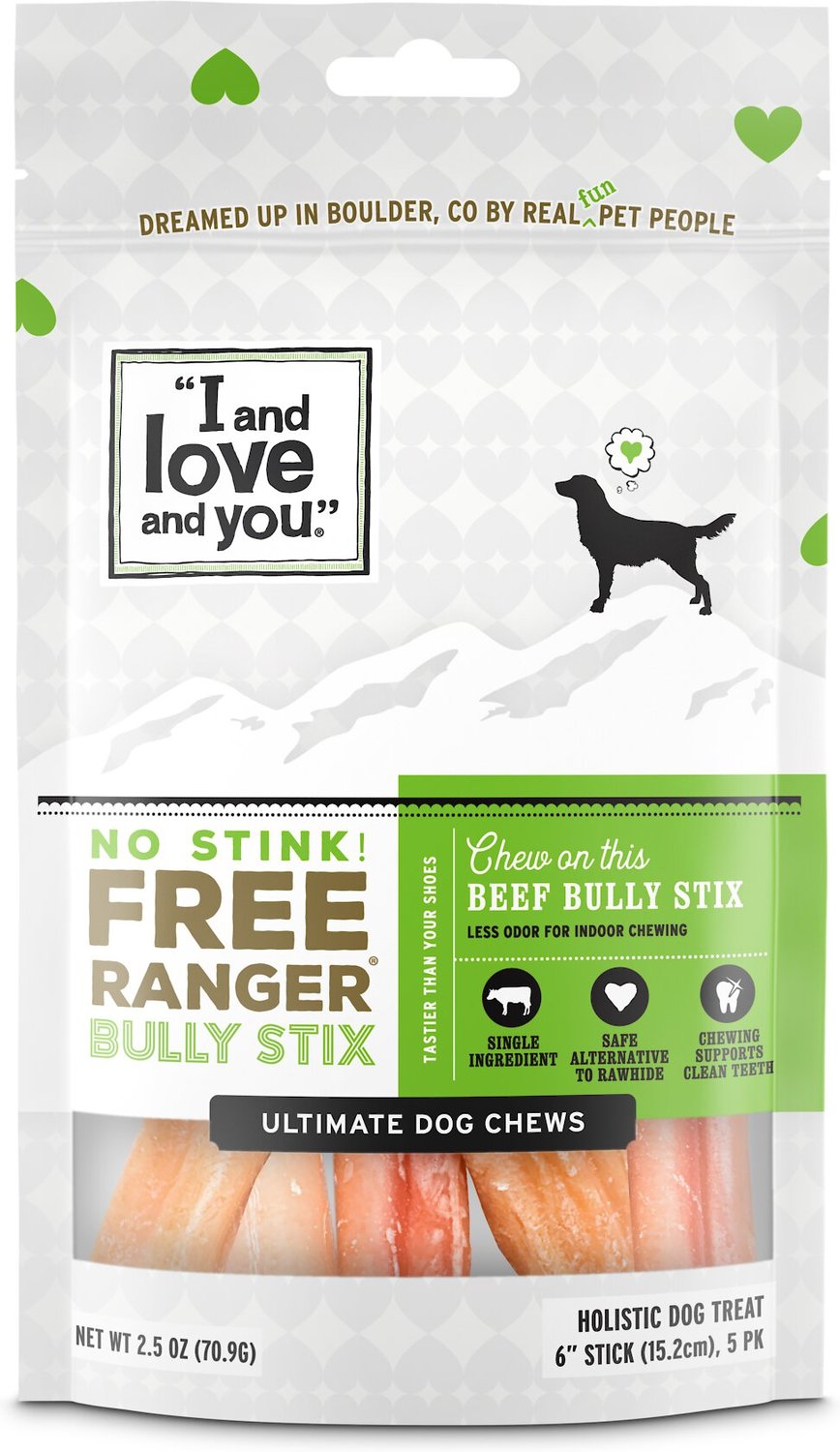 I And Love And You No Stink Free Ranger Beef Bully Stix Grain Free Dog Chews 6 In 5 Pack Chewy Com