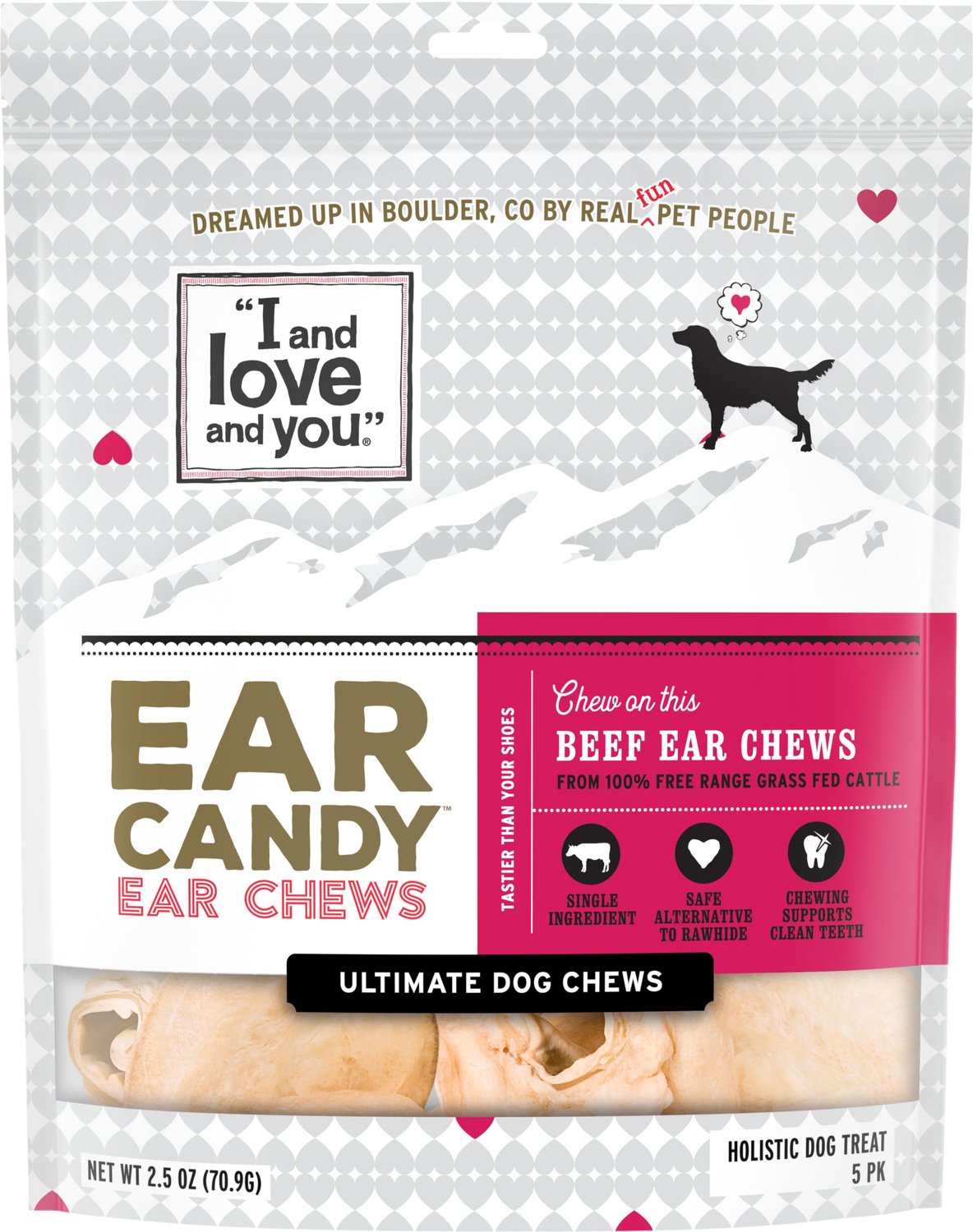 I And Love And You Ear Candy Beef Ear Dog Chews