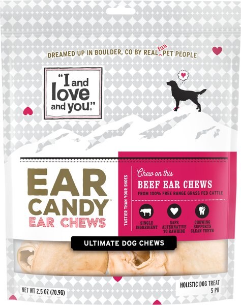 I and Love and You Ear Candy Beef Ear Dog Chews, 5 pack slide 1 of 10